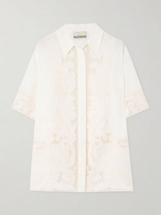 Pegasus Embroidered Linen Shirt