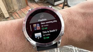 Garmin watch with Spotify playlist