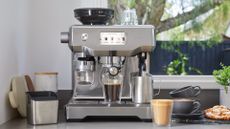 Sage bean-to-cup coffee machine in silver colourway