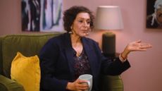 Meera Syal appearing on the Begin Again podcast 
