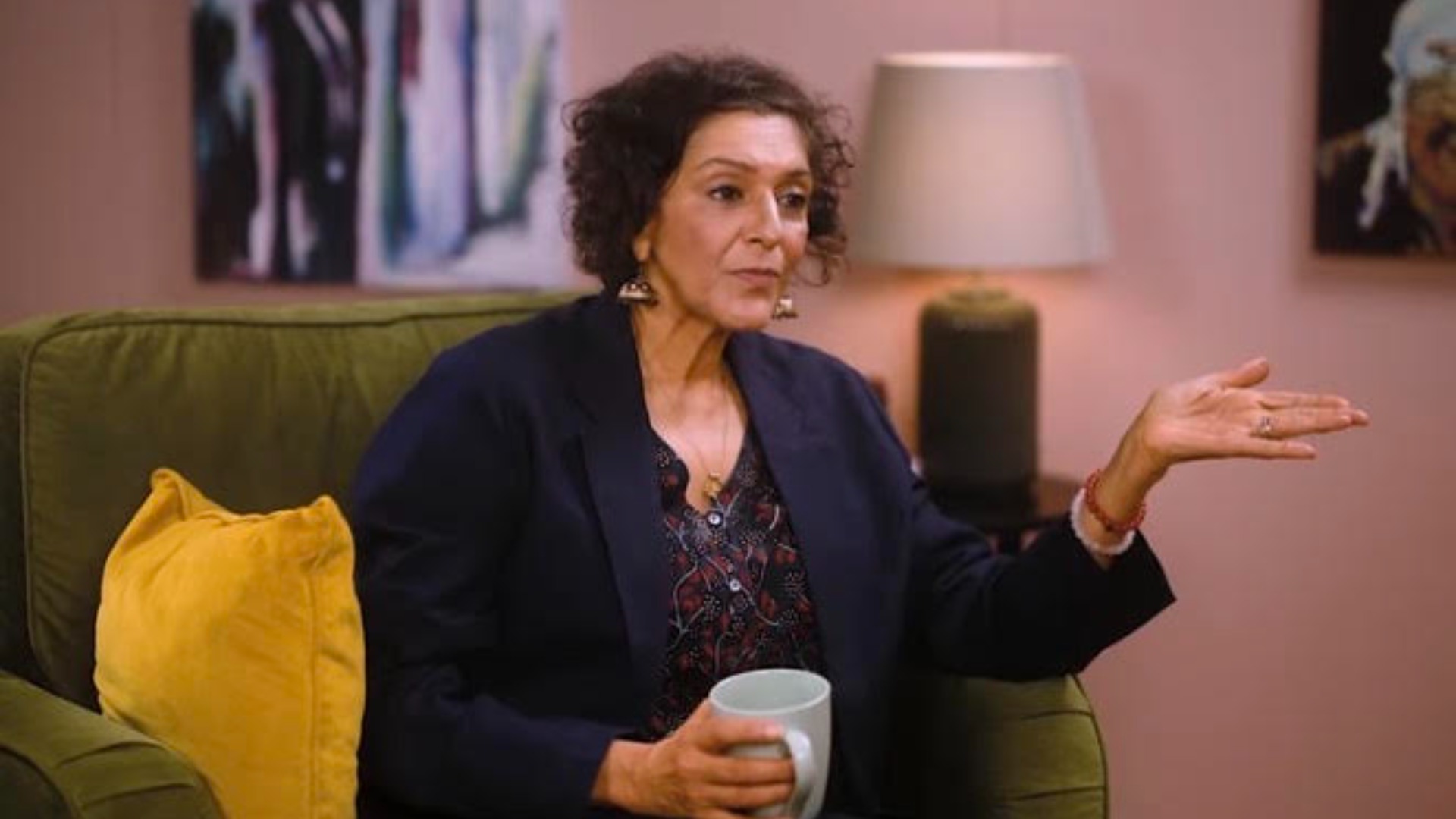 Meera Syal appearing on the Begin Again podcast 
