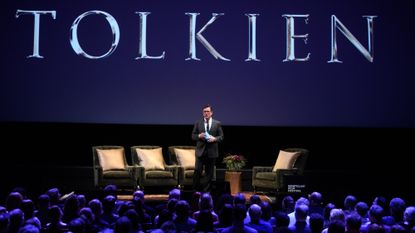 MONTCLAIR, NJ - MAY 07: Stephen Colbert speaks at the Tolkien Q&A at the Montclair Film Festival on May 7, 2019 in Montclair, New Jersey. (Photo by Dave Kotinsky/Getty Images for 2019 Montclair Film Festival)