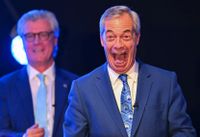 Reform Party leader Nigel Farage was pictured at Portman Road