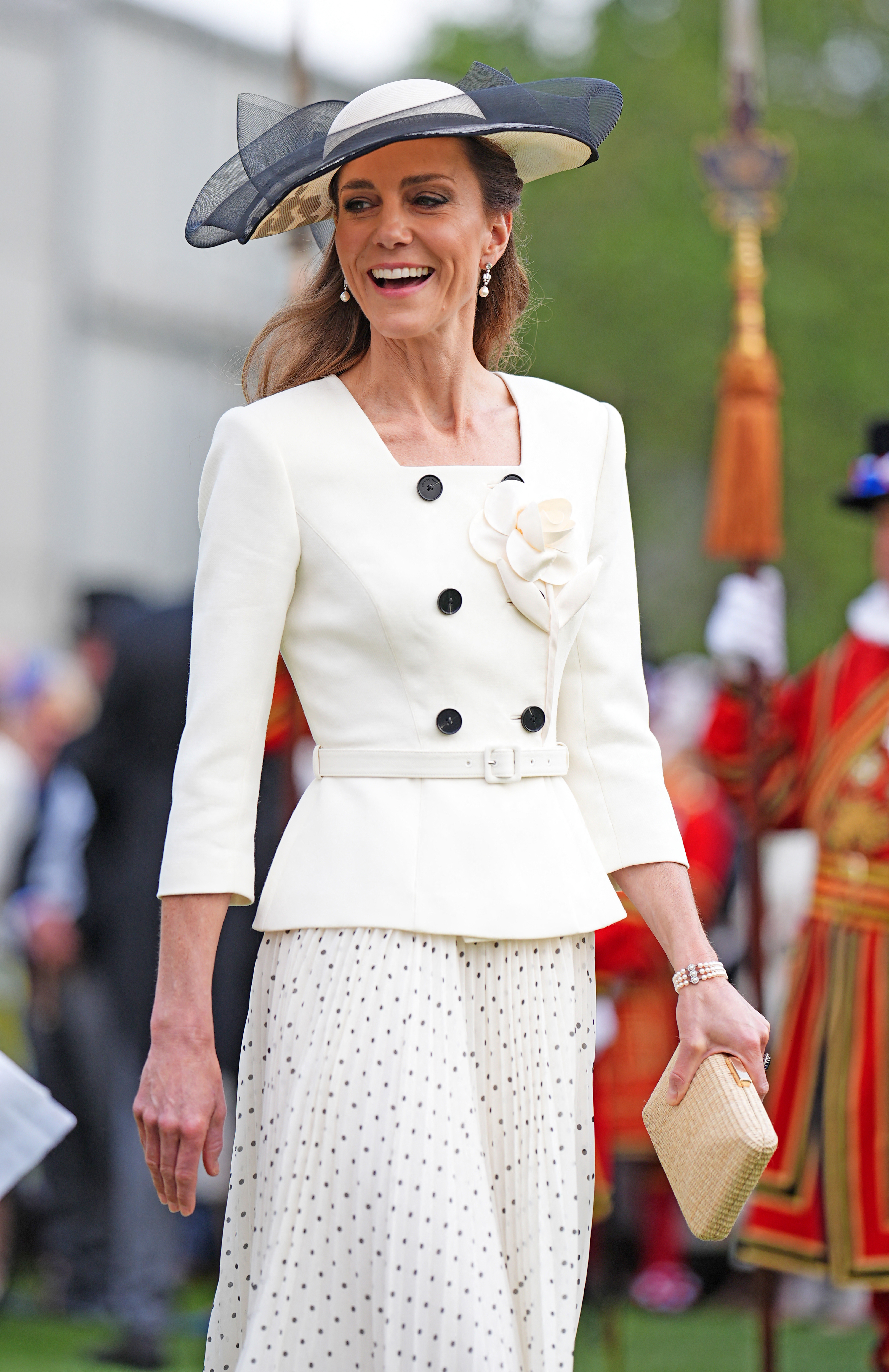 Princess Kate wearing a white blazer dress
