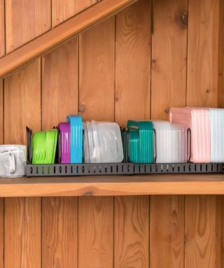 Amazon food container storage solution in a cabinet