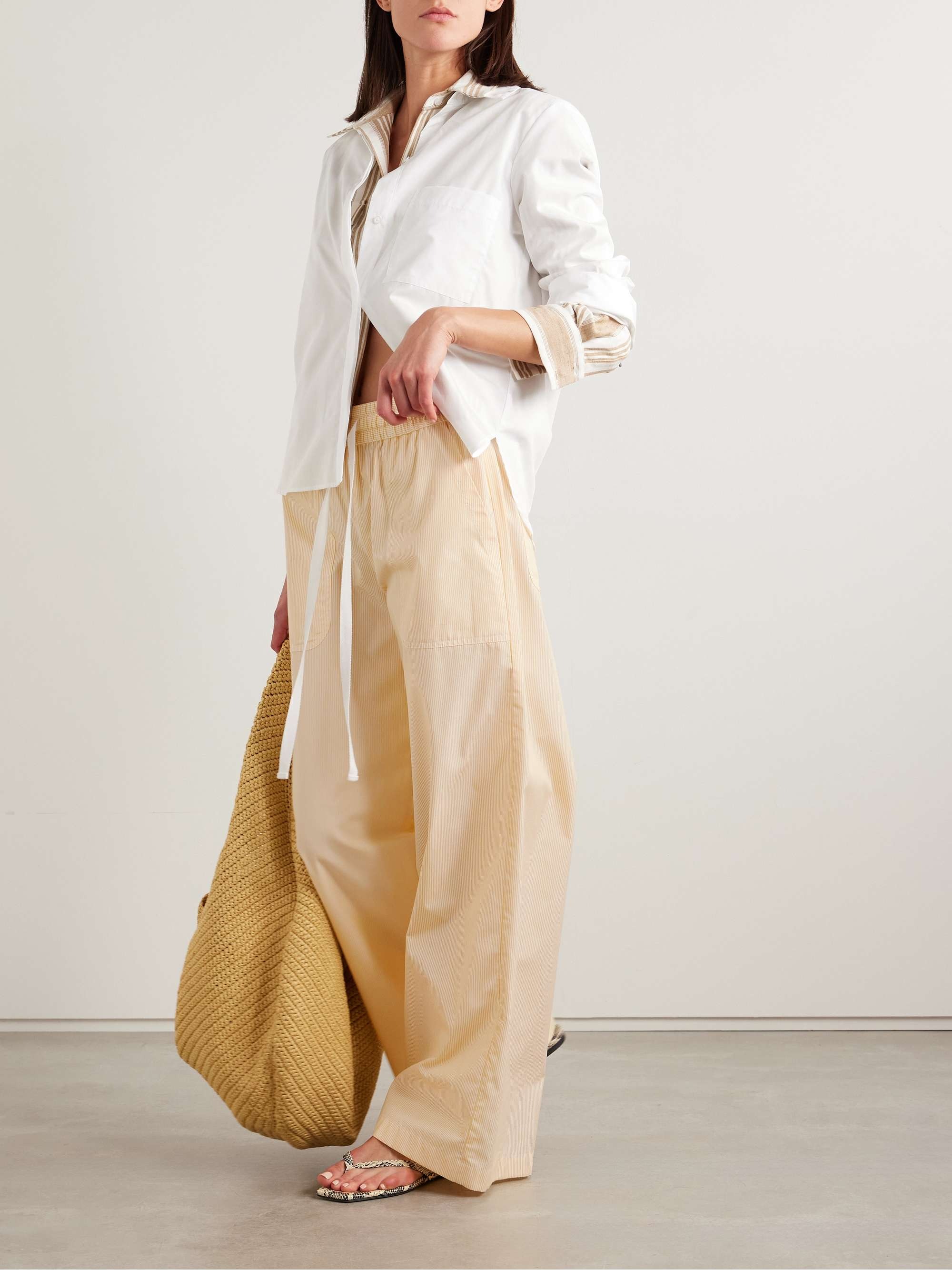 TWP, Main St. Striped Cotton-Poplin Wide-Leg Pants