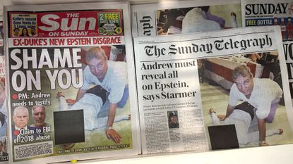 British newspapers respond to new photos of former Prince Andrew in Jeffrey Epstein files