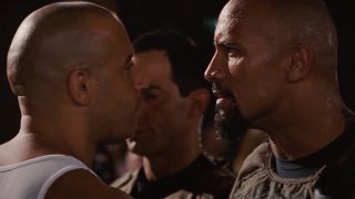 Dwayne Johnson and Vin Diesel face to face in Fast Five