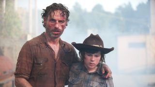 Rick and Carl in The Walking Dead.
