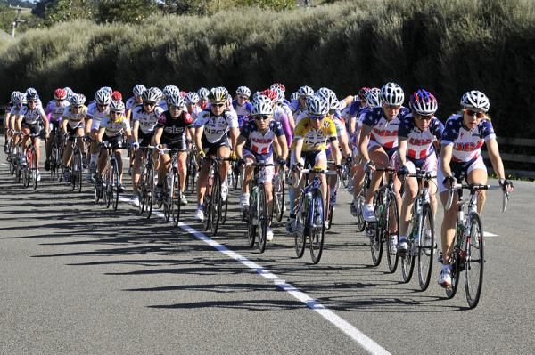 USA National Team leads the peloton going into the climb over the Pahiatua Track
