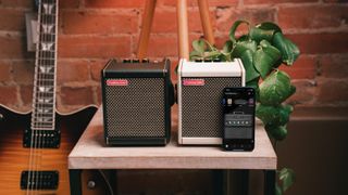 Black and white Positive Grid Spark Mini amps side by side