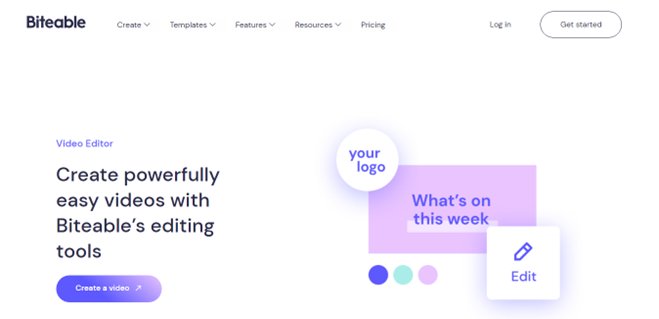 Website screenshot for Biteable