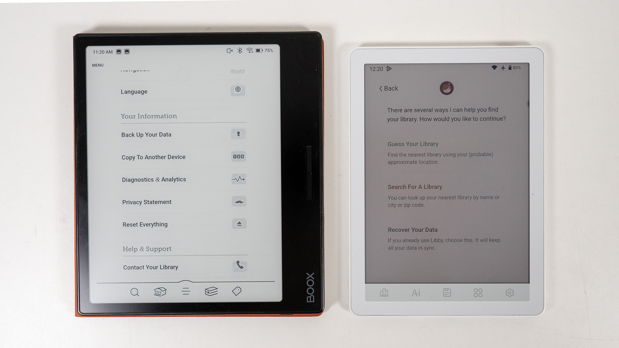 Transferring a Libby account from an Onyx Boox Page to a Bigme B6