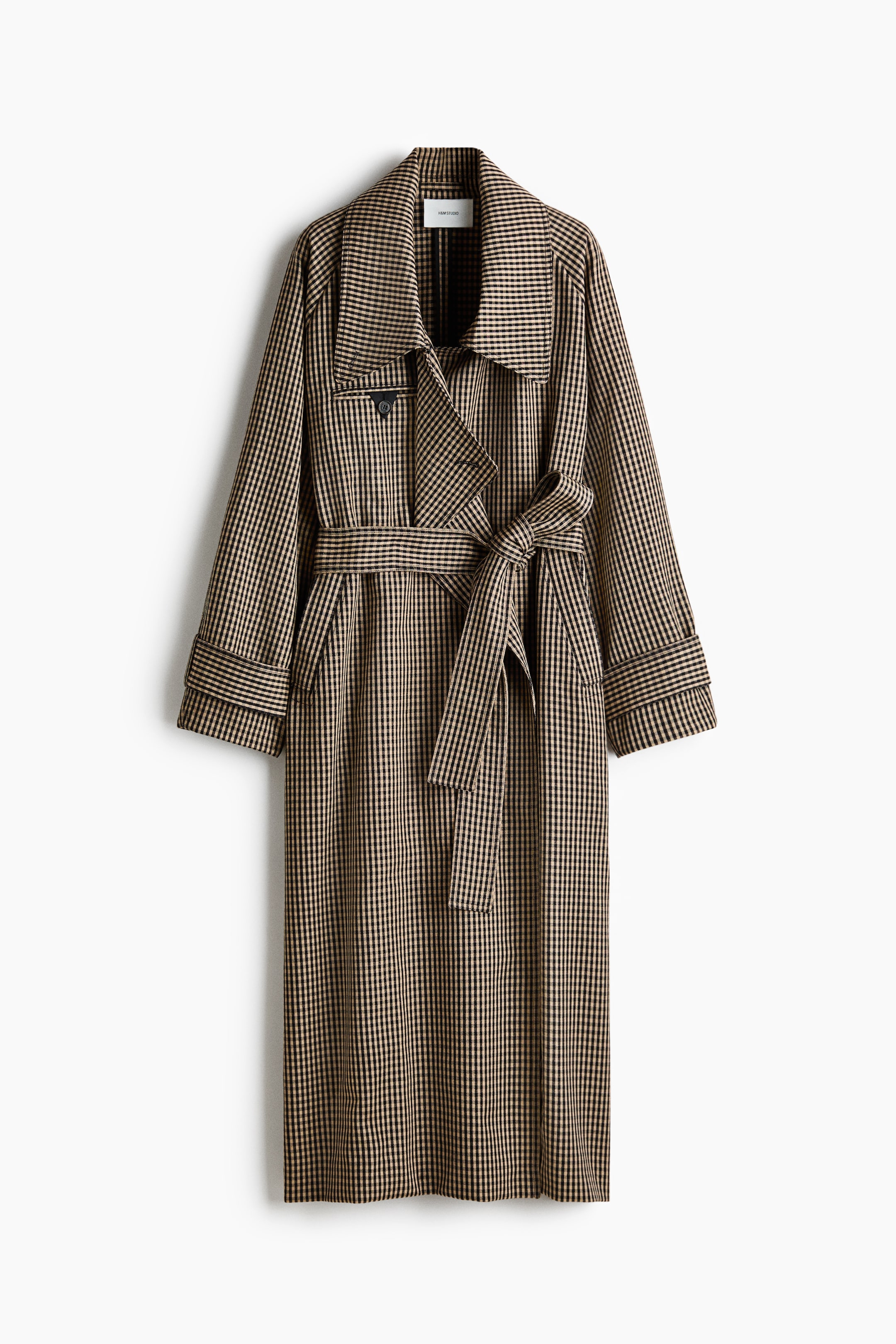 H&amp;amp;M studio beale gingham check trench coat