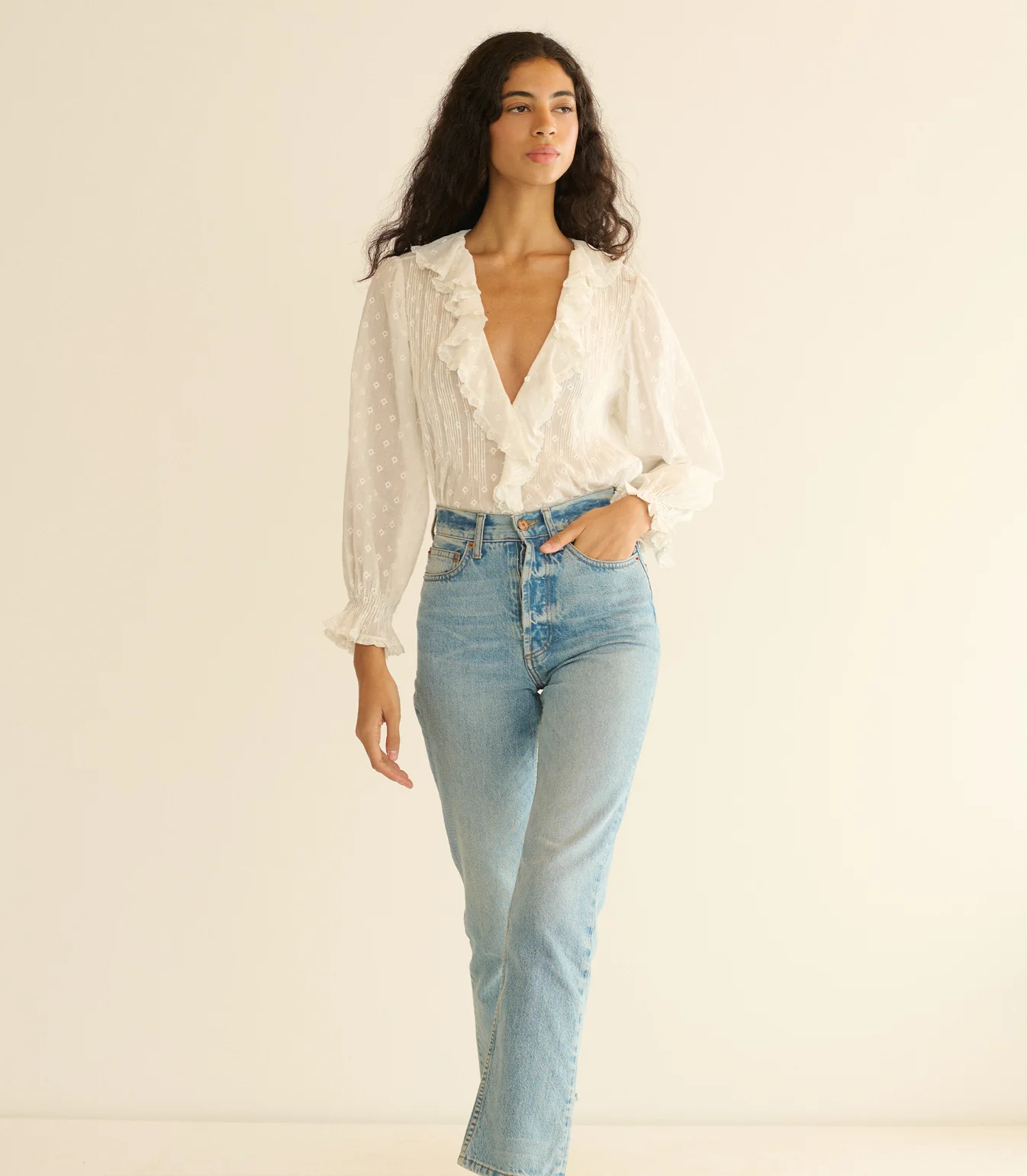 DOEN, Hardy Top -- Salt Marseille Embroidery