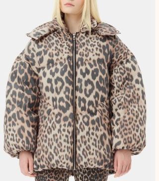 Image of leopard print Ganni coat