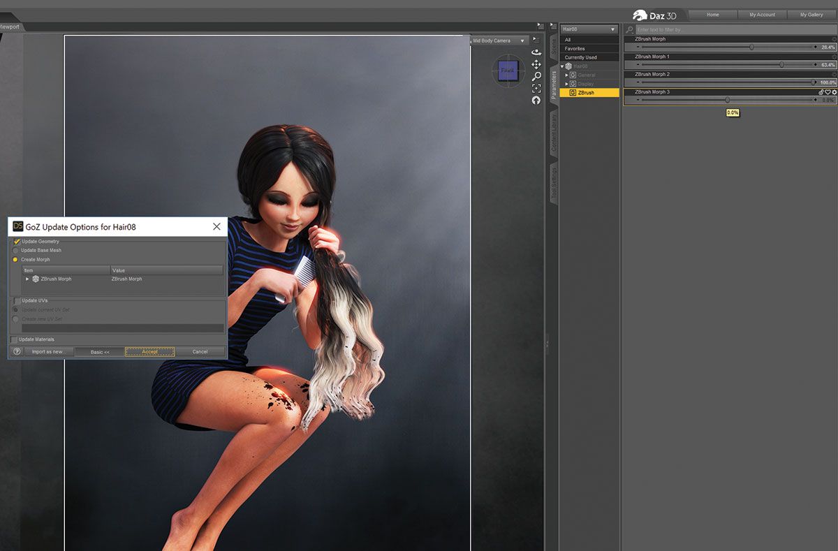 how to use materials in zbrush to daz studio