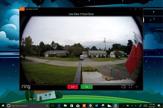 Ring Video Doorbell Pro live view using the Windows 10 app.