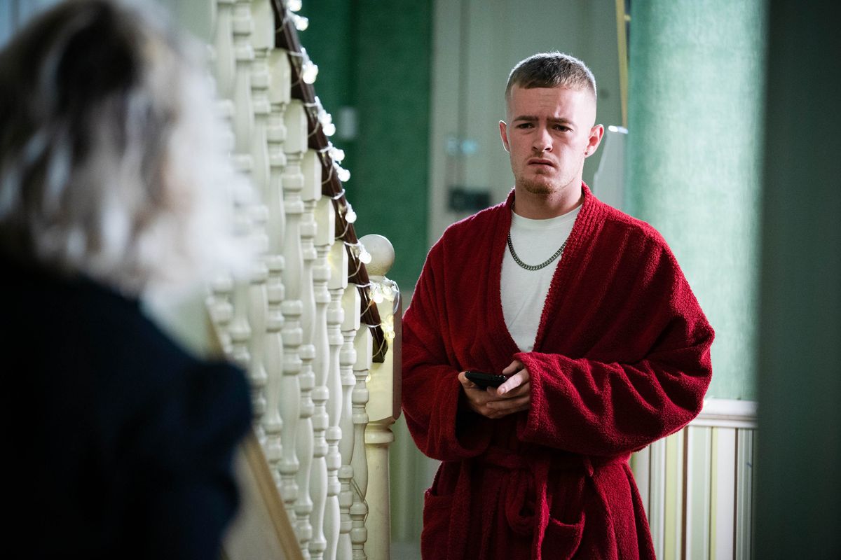 Liam Butcher talks to Janine Butcher in EastEnders