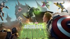 Doctor Doom, Peelverine, Shuri, Mysterio, War Machine and other Marvel characters in key art for Fortnite Absolute Doom