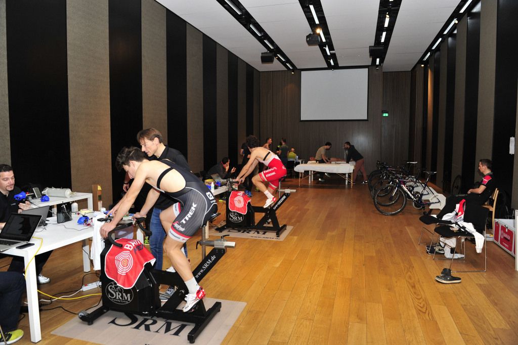 While some riders were on the bike, others were receiving massages and talking with staff