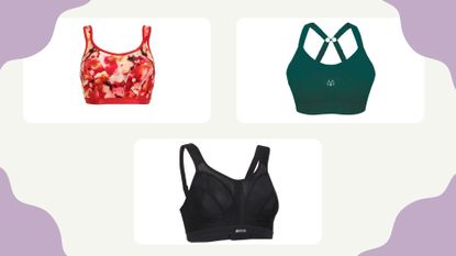 A selection of the best sports bras for bigger boobs from Pour Moi, MAARE and Shock Absorber