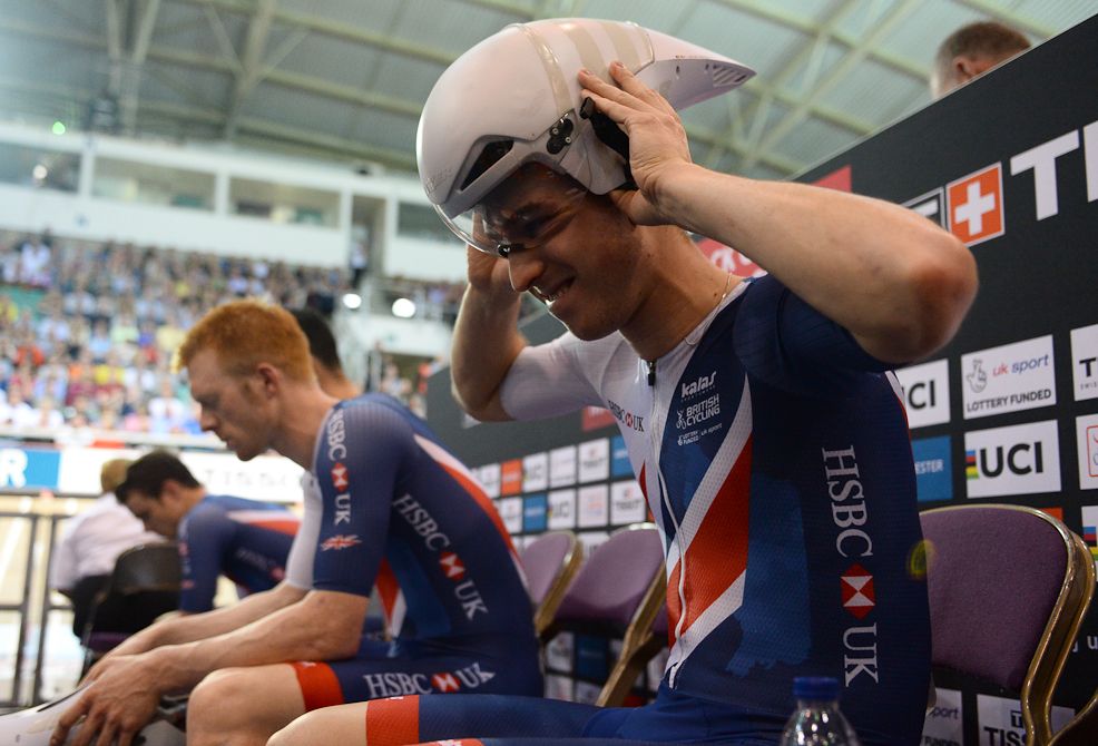 Edward Clancy of Great Britain before the Mens Final Pursuit