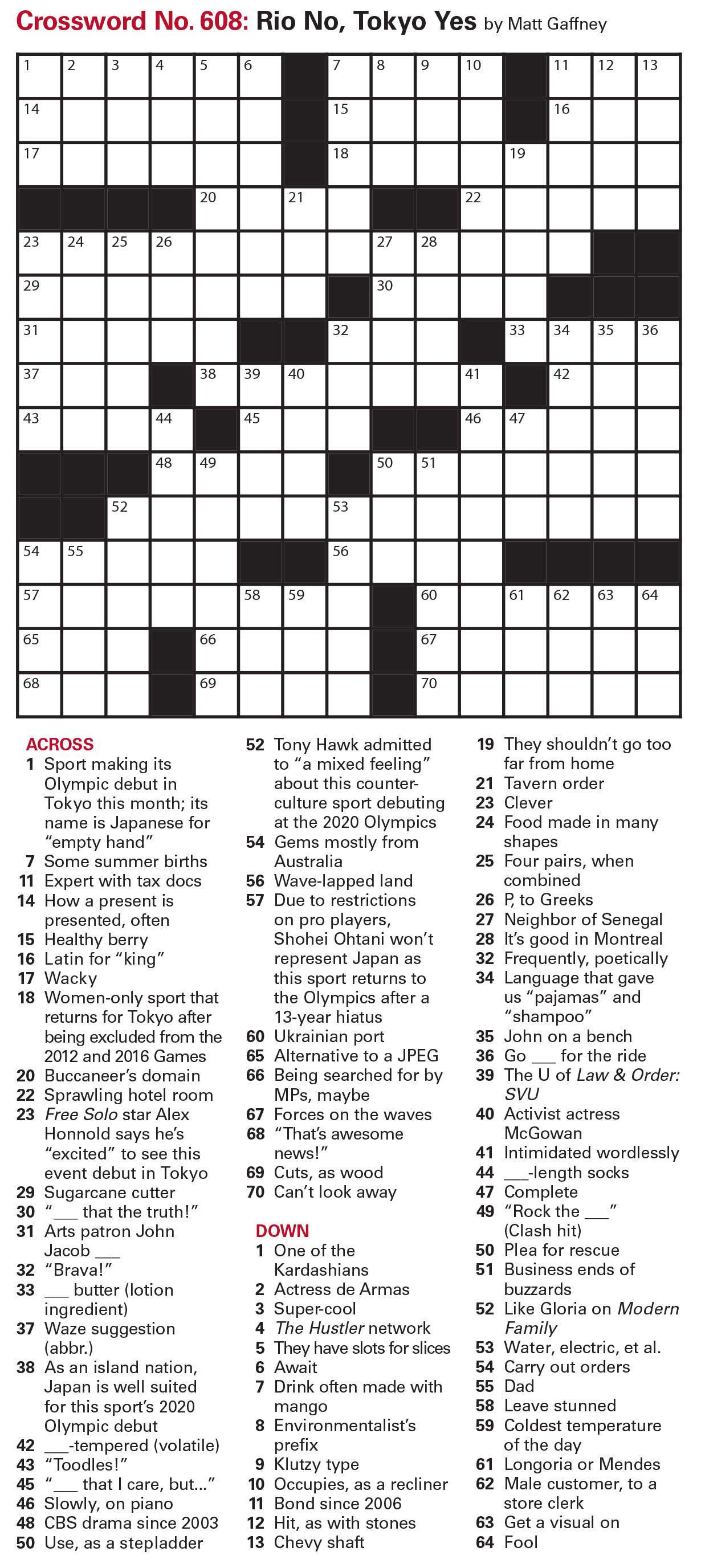 Puzzles: Printable Crossword and Sudoku - Issue: October 29, 2021