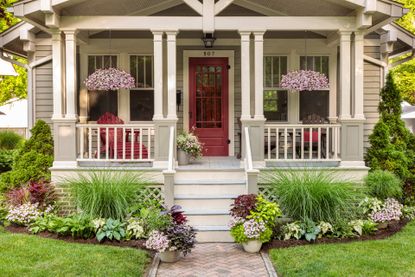 front yard with flowers