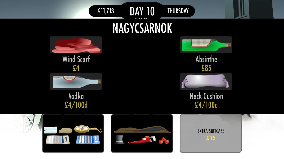 The market in 80 Days, showing items available for purchase.