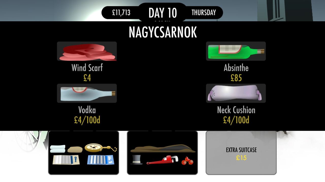 The market in 80 Days, showing items available for purchase.