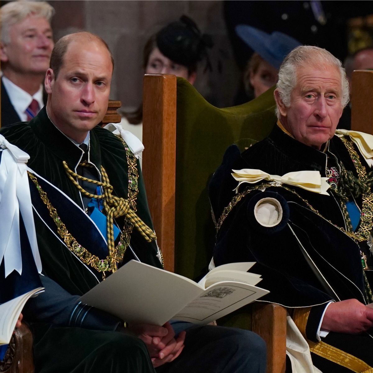 Prince William and King Charles during the Coronation of King Charles III