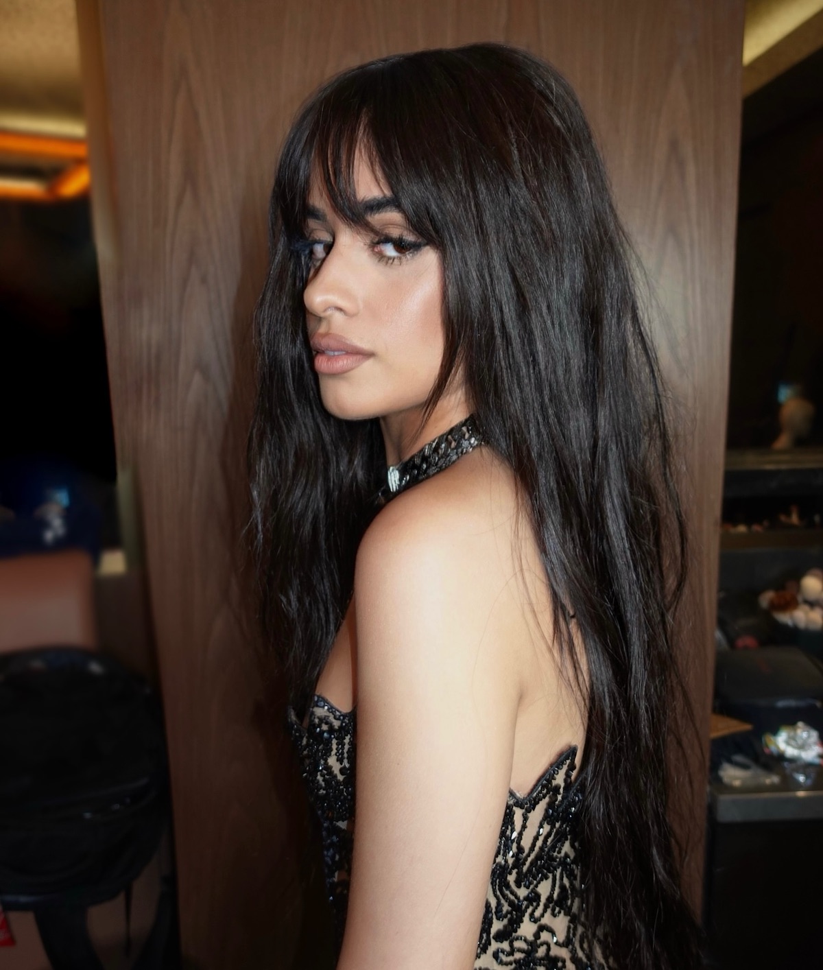 Camila Cabello with curtain bangs