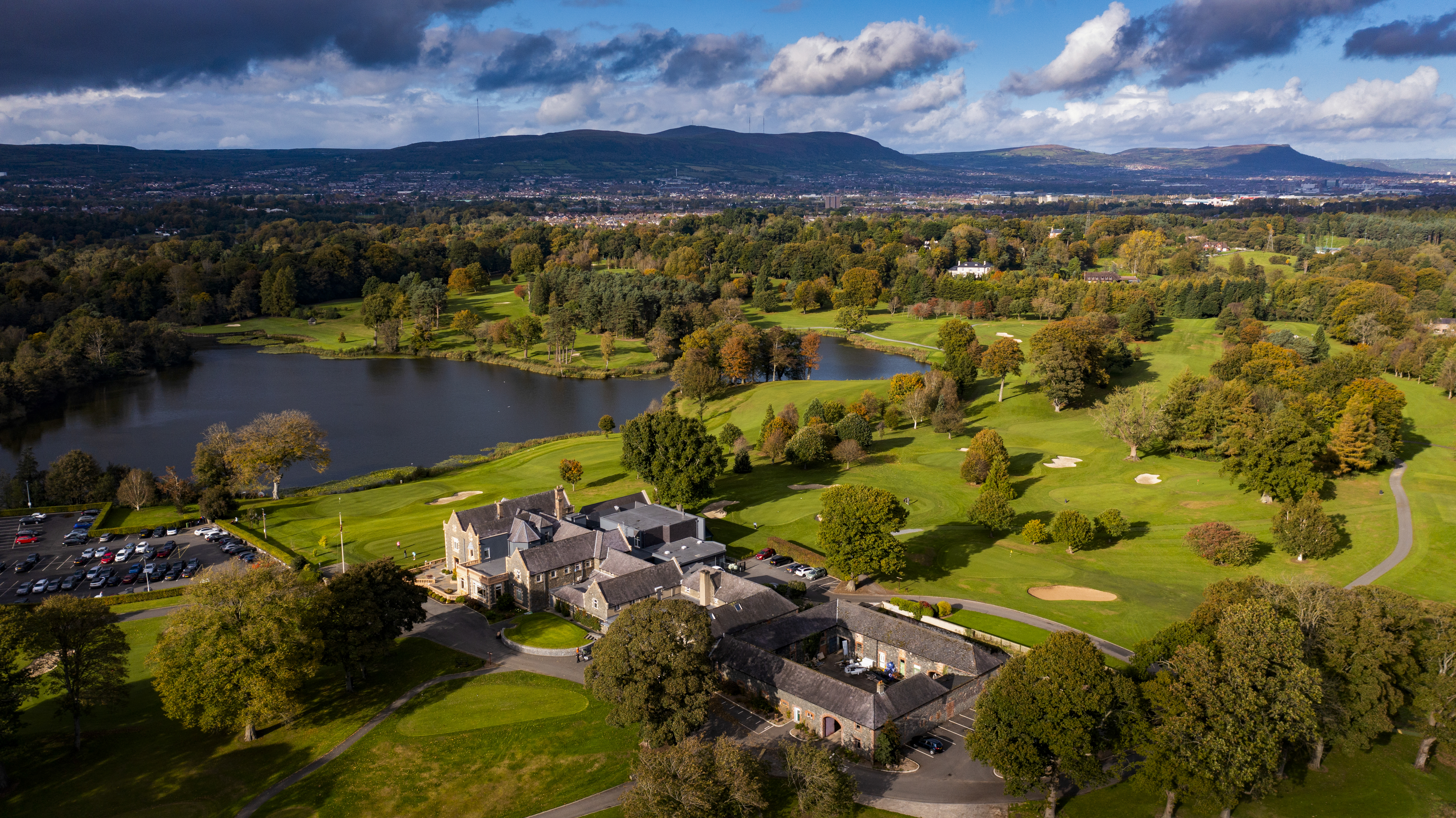 An aerial view of Malone Golf Club