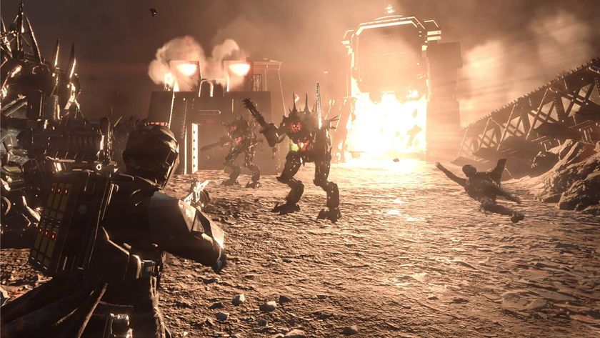 Helldivers 2 Redacted Regiment Warbond two helldivers fighting automaton robots in a base