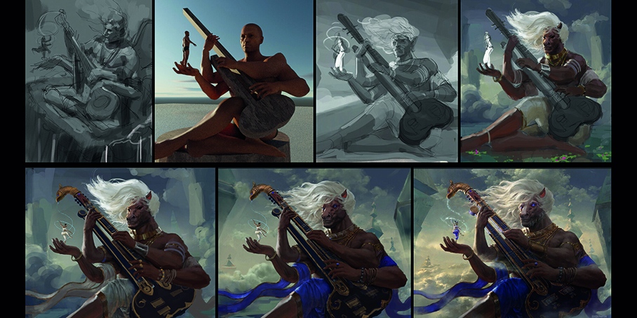 Digital art inspired by Hindu mythology