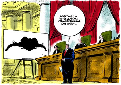 Political cartoon U.S. gerrymandering Supreme Court