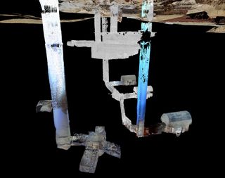 The tomb complex (part of which is shown in this 3D laser scan) consists of a series of shafts that lead to multiple burial chambers.