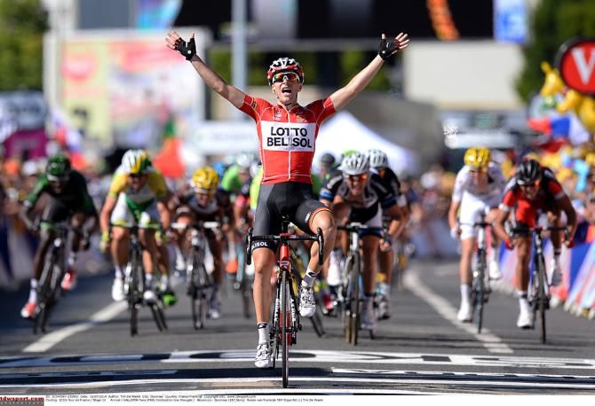 Tony Gallopin (Lotto Belisol) wins stage 11 of the Tour de France