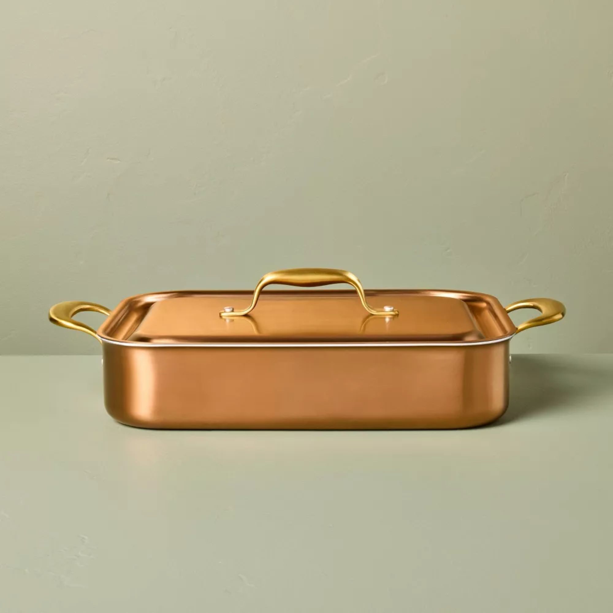 Brass roasting pan