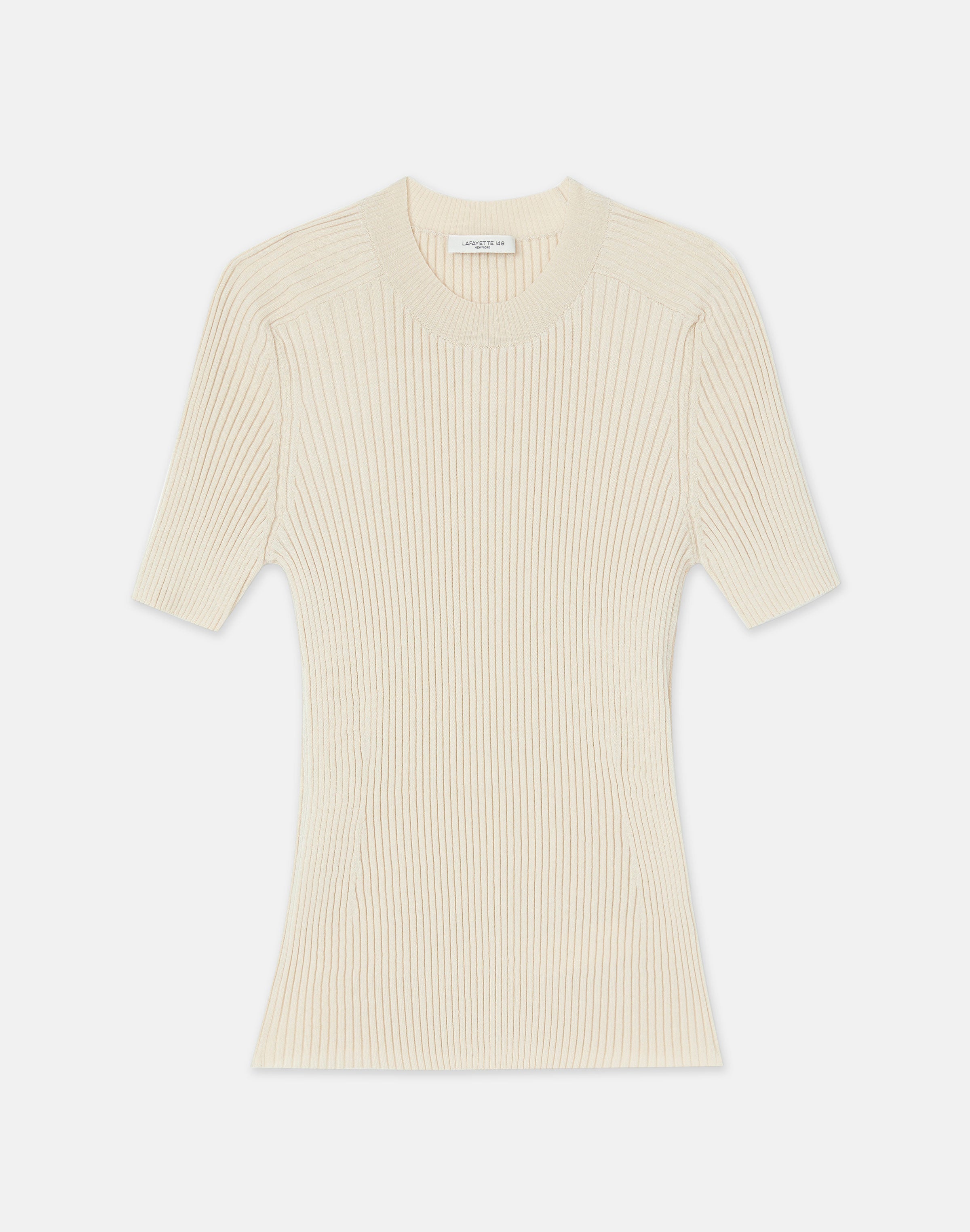 Lafayette 148 New York, Finespun Voile Ribbed Knit Top