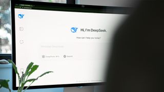 DeepSeek AI model landing page pictured on a PC screen.