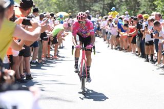 Alberto Bettiol in the lead on stage 14 to Mende on the 2022 Tour de France