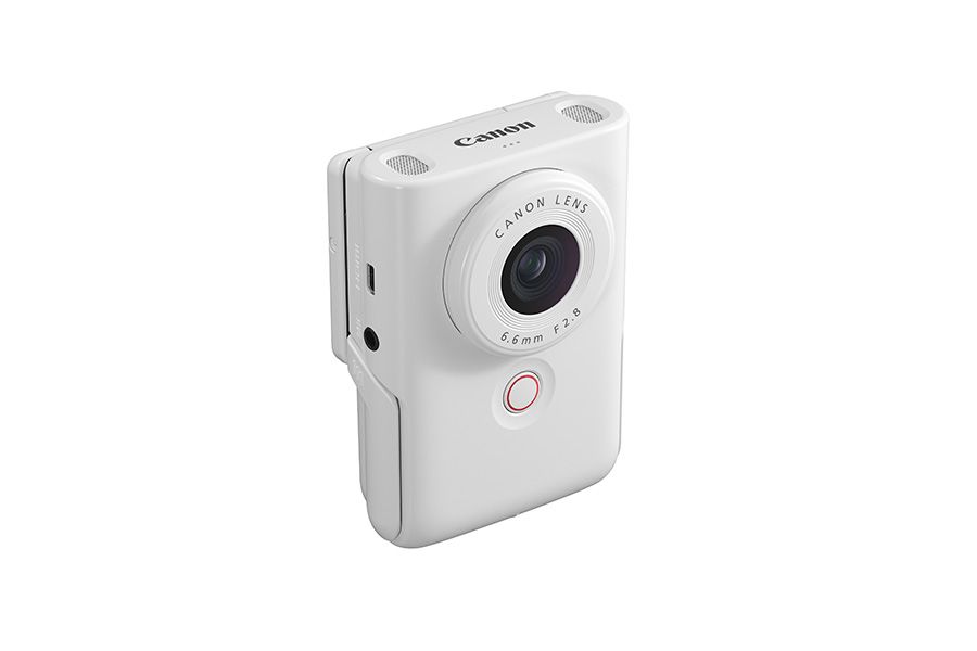 Canon PowerShot V10 White, against a white background