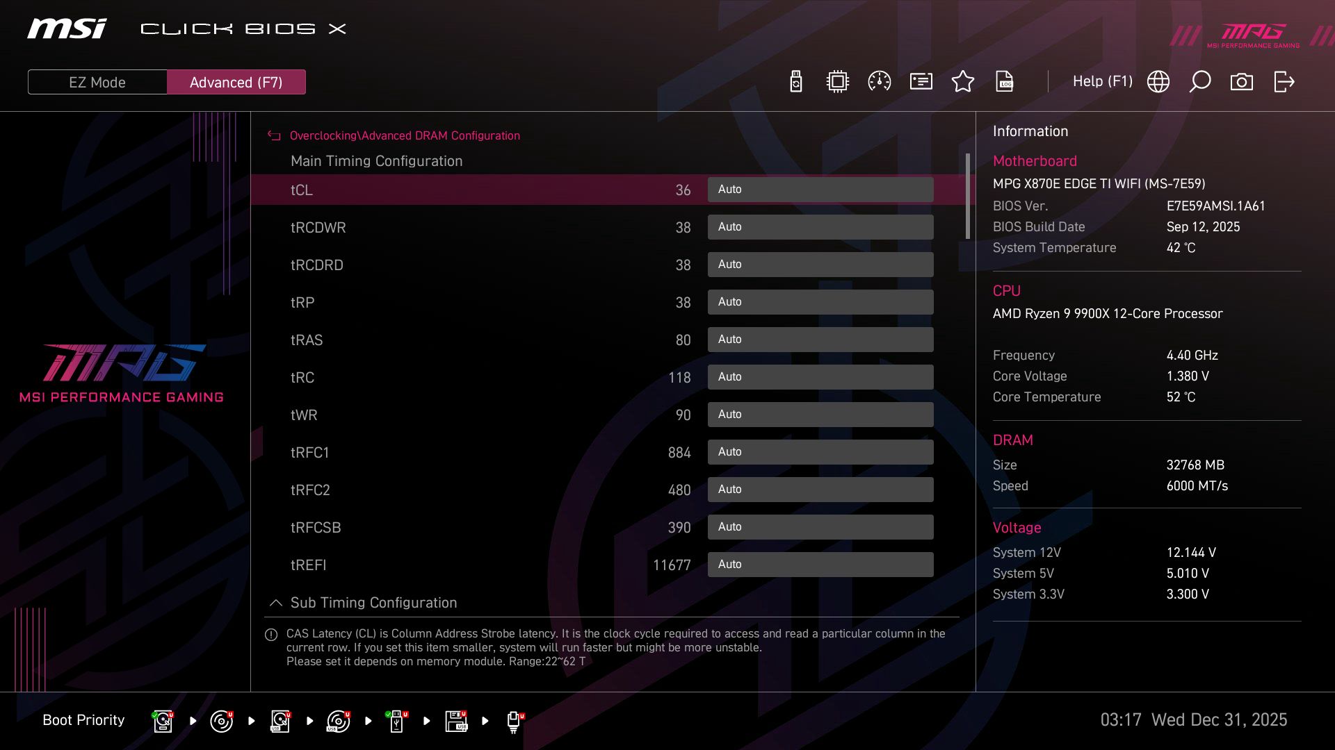 MSI MPG X870E Edge Ti Wifi - BIOS