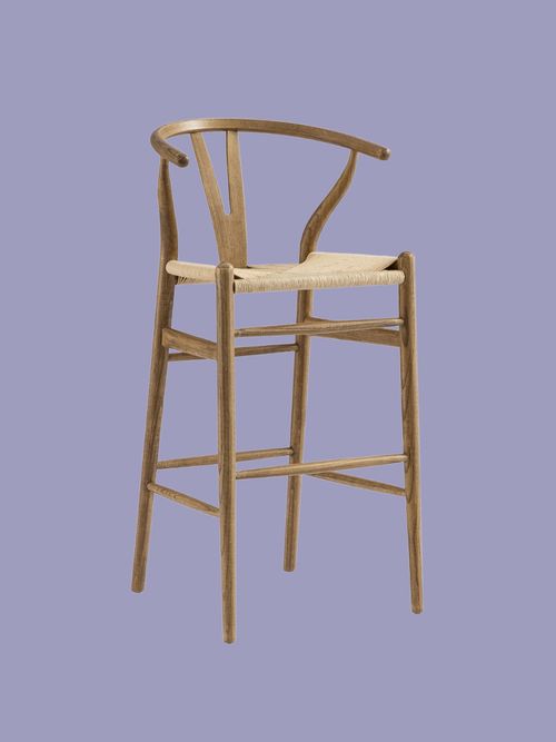 Hansel Wooden Natural Weave Bar Stool