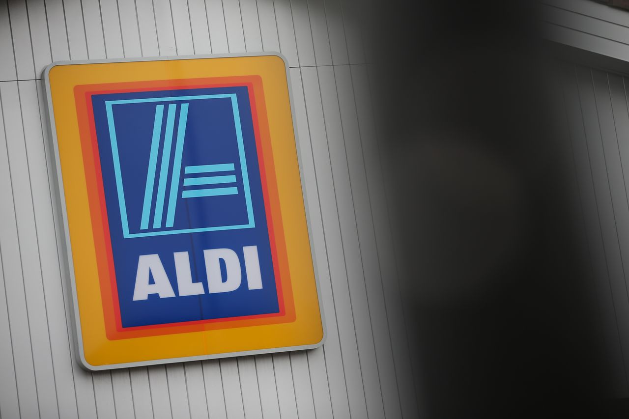 The Aldi logo at a store