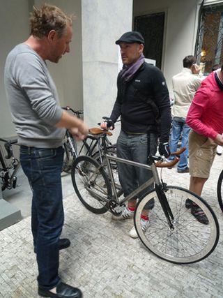 Simon Mills admires another guest’s wheels