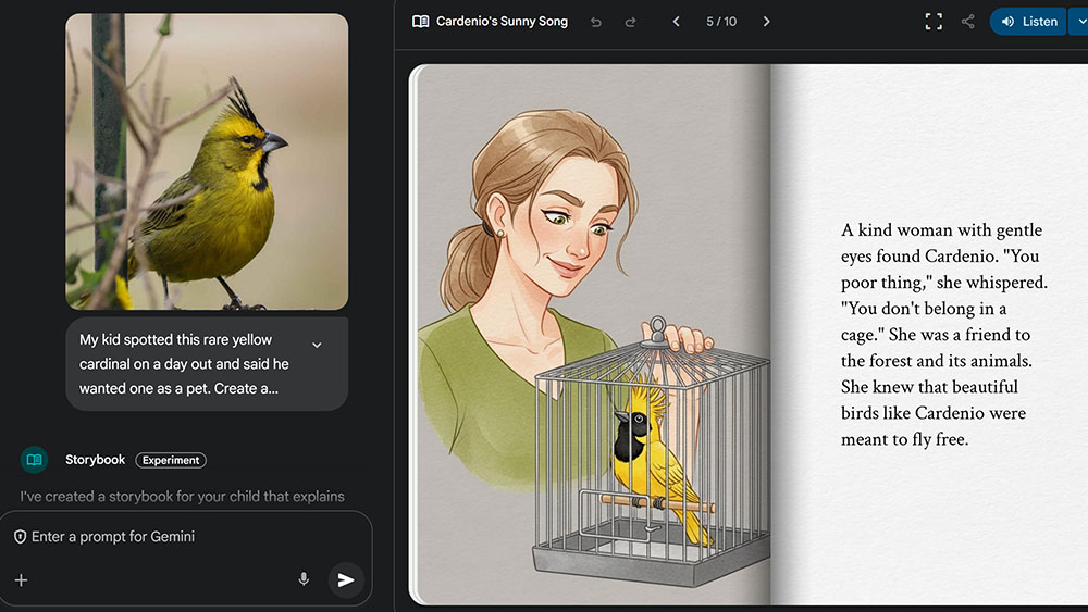 Google Gemini AI Storybook generator