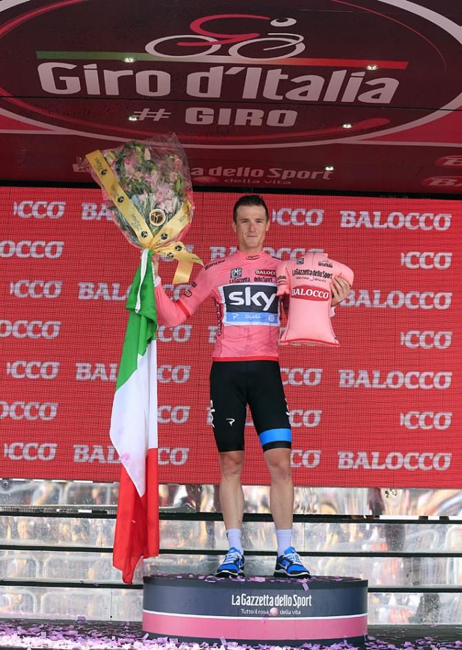 Salvatore Puccio (Sky) in the maglia rosa
